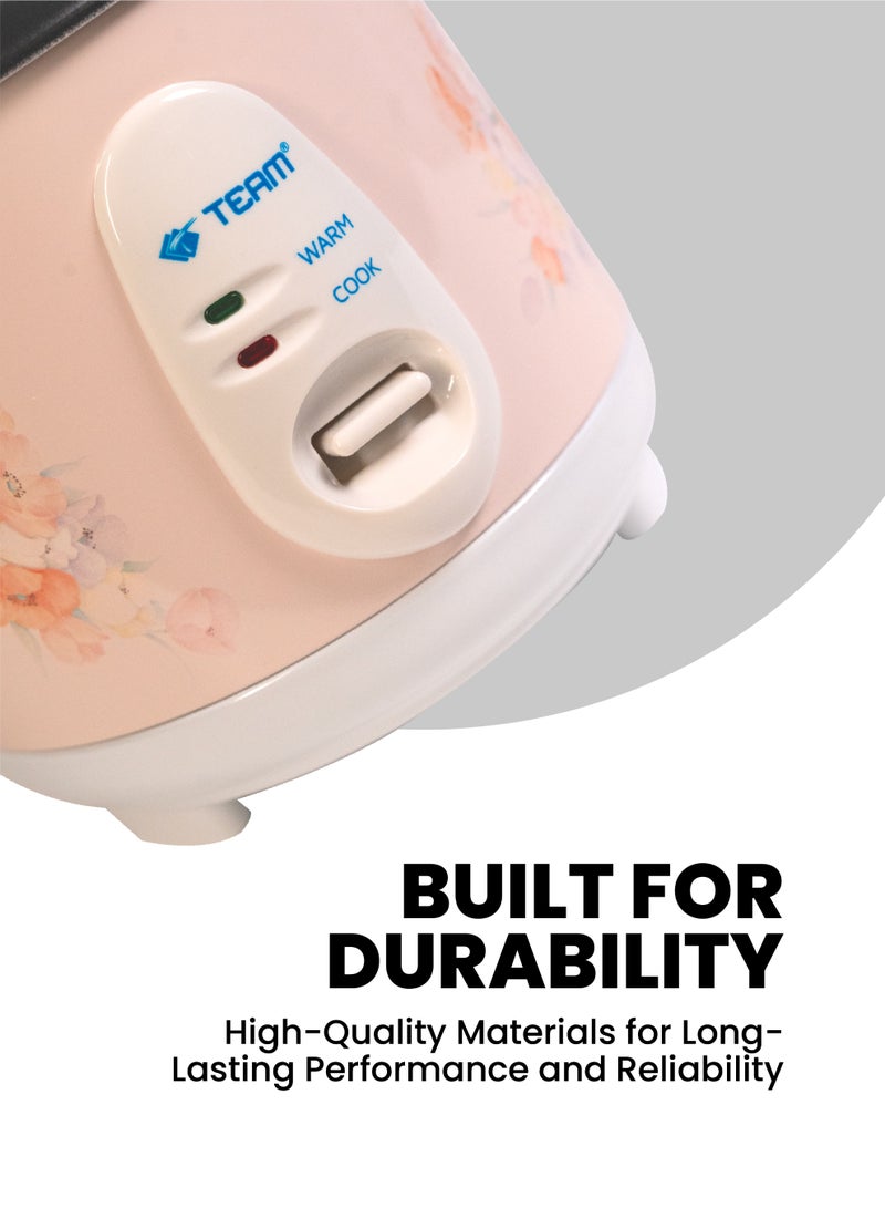 TEAM Mini Rice Cooker Steamer 0.6L – Non-Stick Pot, Keep Warm Function, 350W Electric Rice Maker with Steamer, Automatic Cooking  for 1-2 People – Compact, Portable & Energy-Efficient - Image 4